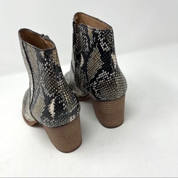 Madewell Snake Leather Embossed Ankle Boot Size 9 - Picture 8 of 10